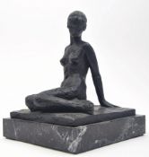 RICARD SALA - 20TH CENTURY BRONZE FIGURE OF SEATED WOMAN