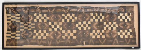 AFRICAN TRIBAL KUBA CLOTH HAND WOVEN PANEL TAPESTRY