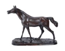 20TH CENTURY PLASTER HORSE STUDY CENTREPIECE FIGURE