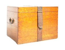 19TH CENTURY CAMPAIGN OAK IRON BOUND SILVER CHEST