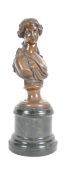 19TH CENTURY BRONZE ART NOUVEAU FIGURINE BUST OF A MAIDEN