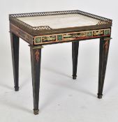 CONTINENTAL EARLY 20TH CENTURY BLACK LACQUERED SIDE TABLE