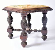 LATE 19TH CENTURY JACOBEAN REVIVAL ROSEWOOD STOOL