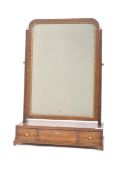 GEORGE III BURR WALNUT DRESSING TOILET SWING MIRROR