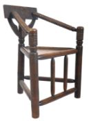 VICTORIAN 19TH CENTURY OAK WARWICK DESIGN TURNER'S CHAIR
