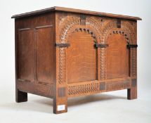 ARTS & CRAFTS GOTHIC OAK SMALL COFFER BIBLE BOX CHEST