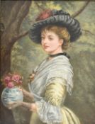 E. K. PRIZEMAN - 19TH CENTURY OIL ON CANVAS PORTRAIT PAINTING
