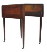 GEORGE III 18TH CENTURY MAHOGANY CROSSBANDED PEMBROKE TABLE