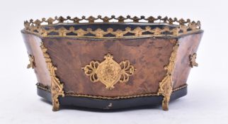 19TH CENTURY FRENCH EMPIRE WALNUT & GILT METAL PLANTER