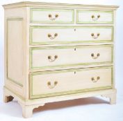 19TH CENTURY FRENCH PAINTED OAK COMMODE CHEST OF DRAWERS