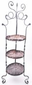 ART NOUVEAU COPPER & WROUGHT IRON CAKE STAND WHATNOT