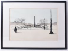 RICHARD BEER (BRITISH 1928-2017) ' TUILERIES ' FRAMED ETCHING