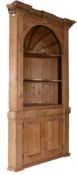 VICTORIAN PINE REVIVAL INVERTED DOME CORNER CABINET
