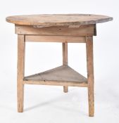 19TH CENTURY VICTORIAN PINE CRICKET TABLE