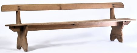 VICTORIAN 19TH CENTURY FRUITWOOD REFECTORY BENCH SETTEE