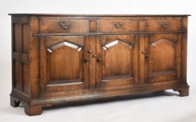 18TH CENTURY REVIVAL IPSWICH OAK SIDEBOARD CREDENZA
