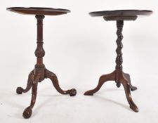 TWO LATE 19TH CENTURY MAHOGANY TRIPOD WINE SIDE TABLES