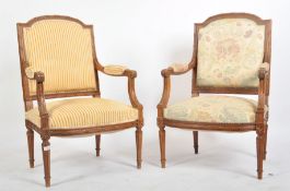 PAIR OF 19TH CENTURY NAPOLEON III STYLE WALNUT ARMCHAIRS