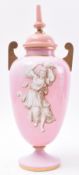 19TH CENTURY FRENCH OPALINE PINK GLASS URN