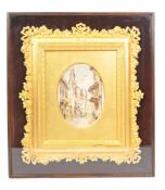 19th CENTURY GILTWOOD GESSO WORKED RIBBON PAINTING FRAME