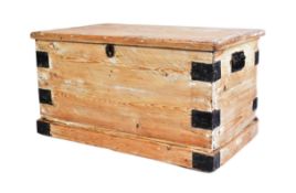 VICTORIAN 19TH CENTURY CHILD'S PINE BLANKET STORAGE BOX