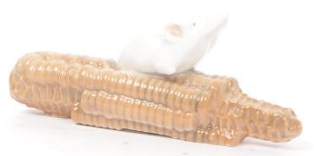 20TH CENTURY COPENHAGEN PORCELAIN MOUSE ON CORNCOB