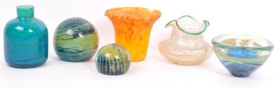 COLLECTION OF SIX STUDIO ART GLASS SCULPTURES & VASES
