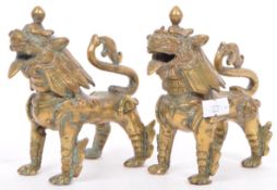 PAIR OF 19TH CENTURY ASIAN CHINESE GUARDIAN FOO DOGS