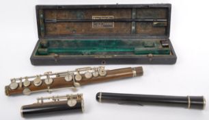EARLY 20TH CENTURY EBONITE RUDALL CARTE & CO FLUTE
