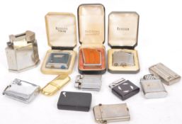 COLLECTION OF RONSON METEOR ZIPPO COLIBRI ORLIK LIGHTERS