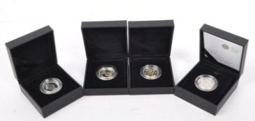 SET OF FOUR ROYAL MINT SILVER PROOF ONE POUND / £1 COINS
