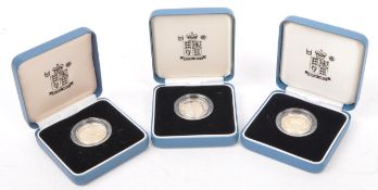 SET OF FOUR ROYAL MINT SILVER PROOF ONE POUND / £1 COINS