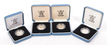 SET OF FOUR ROYAL MINT SILVER PROOF ONE POUND / £1 COINS