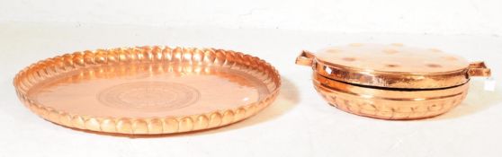 COLLECTION OF MIDDLE EASTERN COPPER WARE POTS PLATES