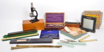 COLLECTION OF VINTAGE MEASURING RULES & CASE INSTRUMENTS