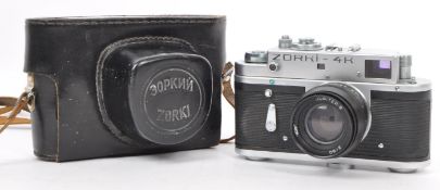 ZORKI 4K RANGEFINDER 35MM CAMERA USSR & JUPITER-8 2/50 LENS