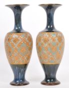 ROYAL DOULTON LAMBETH - PAIR OF EARLY 20TH CENTURY VASES