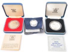 THREE 20TH CENTURY SILVER PROOF COINS