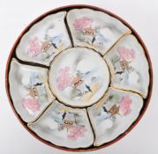 VINTAGE LACQUERED SOFTWOOD JAPANESE IMARI LAZY SUSAN