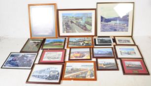 LARGE COLLECTION OF FRAMED RAILWAY INTEREST PHOTOGRAPHS
