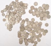 LARGE QUANTITY OF HALF SILVER COINS - CIRCA 1930S UK