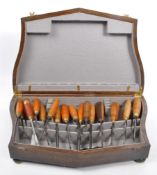20TH WOODWORKING WOOD TURNING CARPENTRY CHISELS IN BOX
