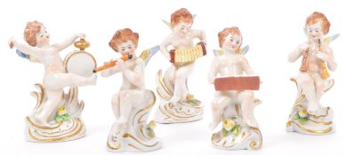 CAPODIMONTE - COLLECTION OF FIVE PORCELAIN CHERUBS
