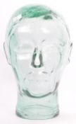 VINTAGE 20TH CENTURY PRESSED GLASS PHRENOLOGY TYPE HEAD