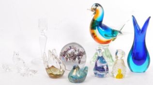 COLLECTION OF RETRO MID CENTURY STUDIO ART GLASS