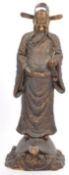 20TH CENTURY BRONZED METAL FIGURE CHINESE ELDER FIGURE
