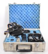 CASED OLYMPUS OM10 SLR CAMERA BODY AND LENSES SET CASED