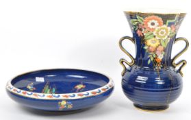 ARCADIAN WARE BOWL & CROWN DEVON ART DECO VASE