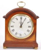 COMITTI OF LONDON - MAHOGANY INLAID MANTEL CLOCK