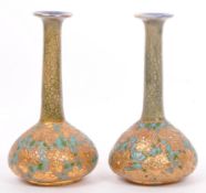 ROYAL DOULTON LAMBETH - PAIR OF EARLY 20TH CENTURY STEM VASES